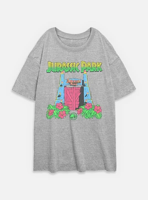 Jurassic Park Raptor Pumpkin Hatch Girls T-Shirt Plus Tropical Gate Womens Oversized