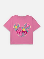 Disney Mickey Mouse Hello Spring Ears Youth Girls Boxy Crop T-Shirt