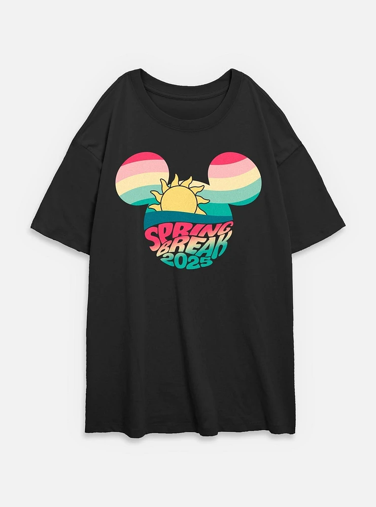 Disney Mickey Mouse Spring Break 2025 Womens Oversized T-Shirt