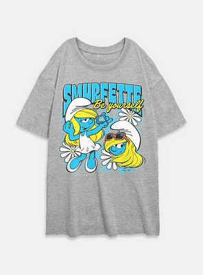 The Smurfs Smurfette Be Yourself Womens Oversized T-Shirt