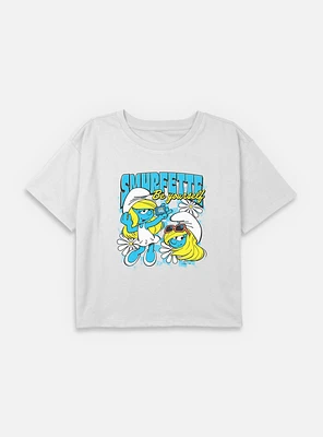 The Smurfs Smurfette Be Yourself Youth Girls Boxy Crop T-Shirt
