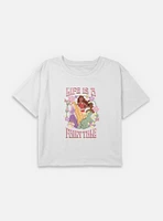Disney Princesses Life Is A Fairytale Youth Girls Boxy Crop T-Shirt