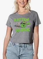 Sesame Street Oscar Rotten Luck Women's Crop Top Grey