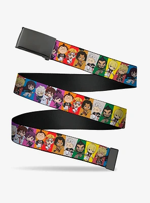 Hell's Paradise Chibi Convicts & Yamada Clan Pose Blocks Flip Web Belt