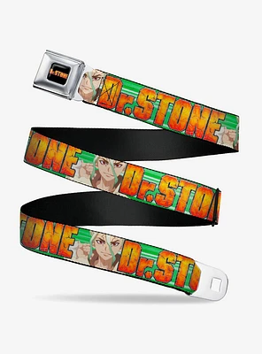 Dr. Stone Title Logo & Suika Face Close Up Youth Seatbelt Buckle Belt