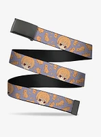 Fruits Basket Chibi Kyo Soma & Cat Scattered Blue Orange Flip Web Belt