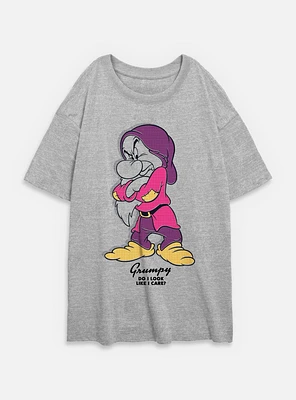 Disney Snow White and the Seven Dwarfs Grumpy Portrait Womens Oversized T-Shirt
