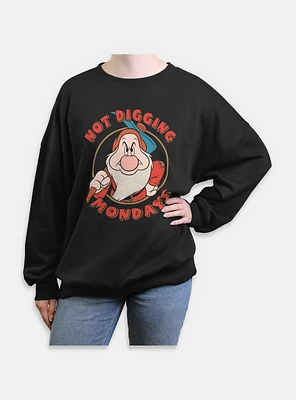 Disney Snow White and the Seven Dwarfs Not Digging Mondays Womens Oversized Sweatshirt