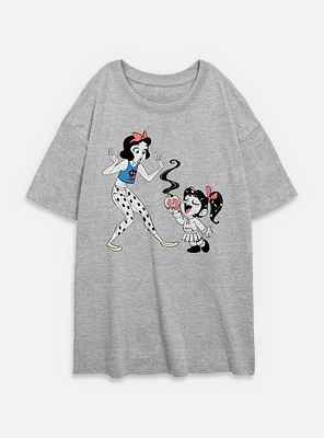 Disney Snow White and the Seven Dwarfs Eat Your Fruit Womens Oversized T-Shirt