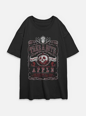 Disney Snow White and the Seven Dwarfs Take A Bite Make Wish Womens Oversized T-Shirt
