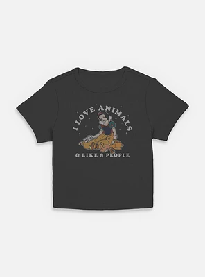 Disney Snow White and the Seven Dwarfs I Love Animals & Like 8 People Women Baby T-Shirt