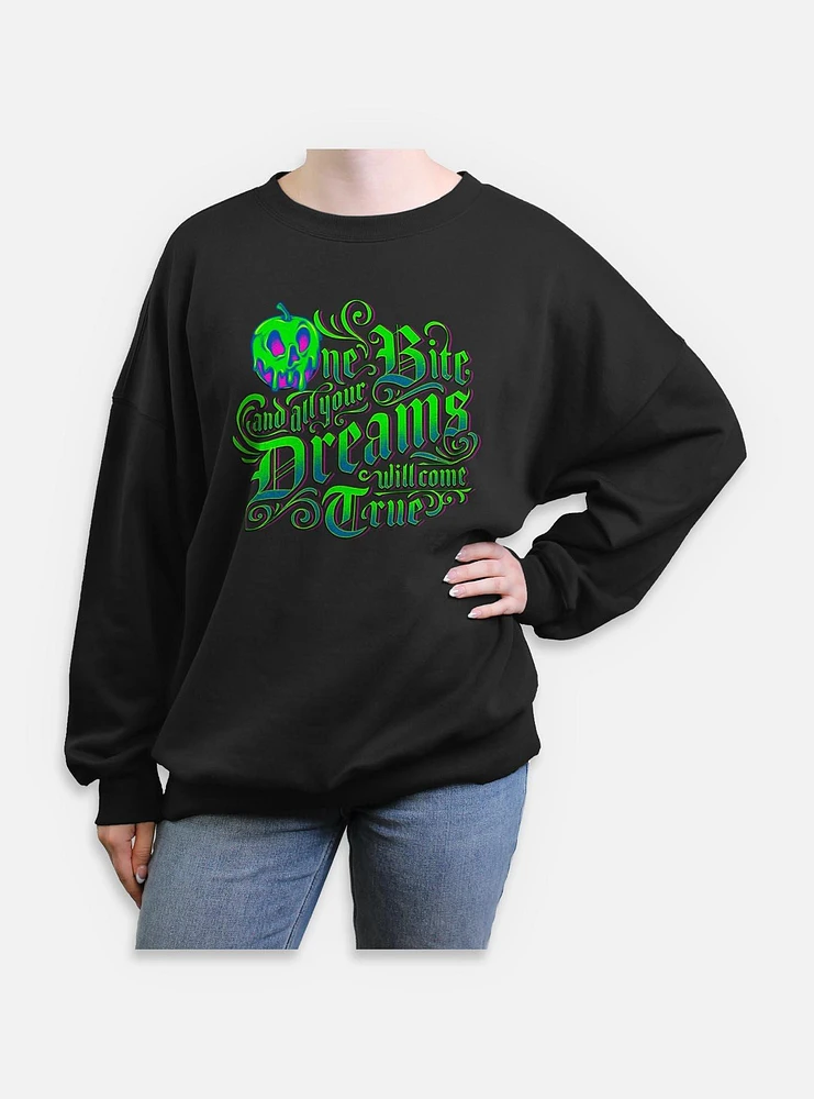 Disney Snow White and the Seven Dwarfs One Bite Dreams Come True Womens Oversized Sweatshirt