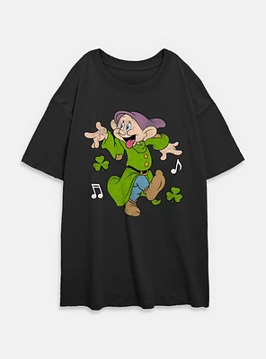 Disney Snow White and the Seven Dwarfs Dopey Dancing Womens Oversized T-Shirt