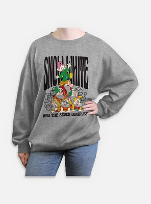 Disney Snow White and the Seven Dwarfs Floral Dwarf Time Womens Oversized Sweatshirt