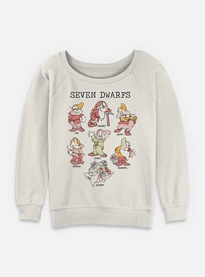 Disney Snow White and the Seven Dwarfs Illustration Womens Slouchy Sweatshirt