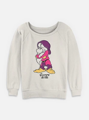 Disney Snow White and the Seven Dwarfs Grumpy Portrait Womens Slouchy Sweatshirt