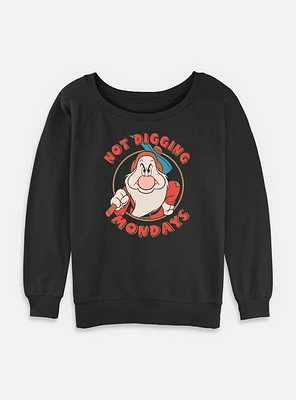 Disney Snow White and the Seven Dwarfs Not Digging Mondays Womens Slouchy Sweatshirt