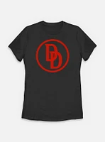 Marvel Daredevil: Born Again Red Monogram Logo Womens T-Shirt