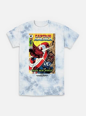 Captain America: Brave New World Comic Cover Tie-Dye T-Shirt