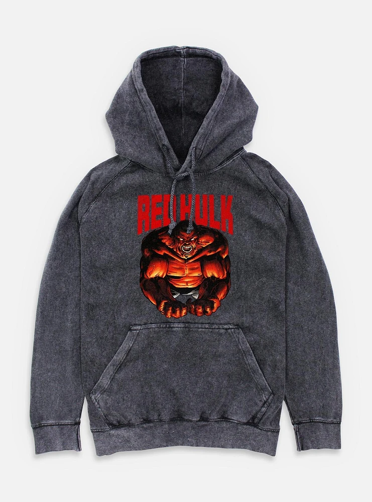 Marvel Red Hulk Mineral Wash Hoodie