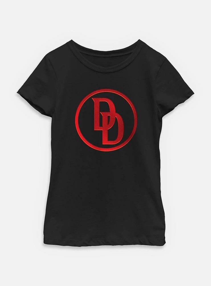 Marvel Daredevil: Born Again Gradient Monogram Logo Youth Girls T-Shirt