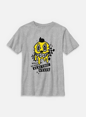 The Electric State Kid Cosmo Checkered Drip Youth T-Shirt