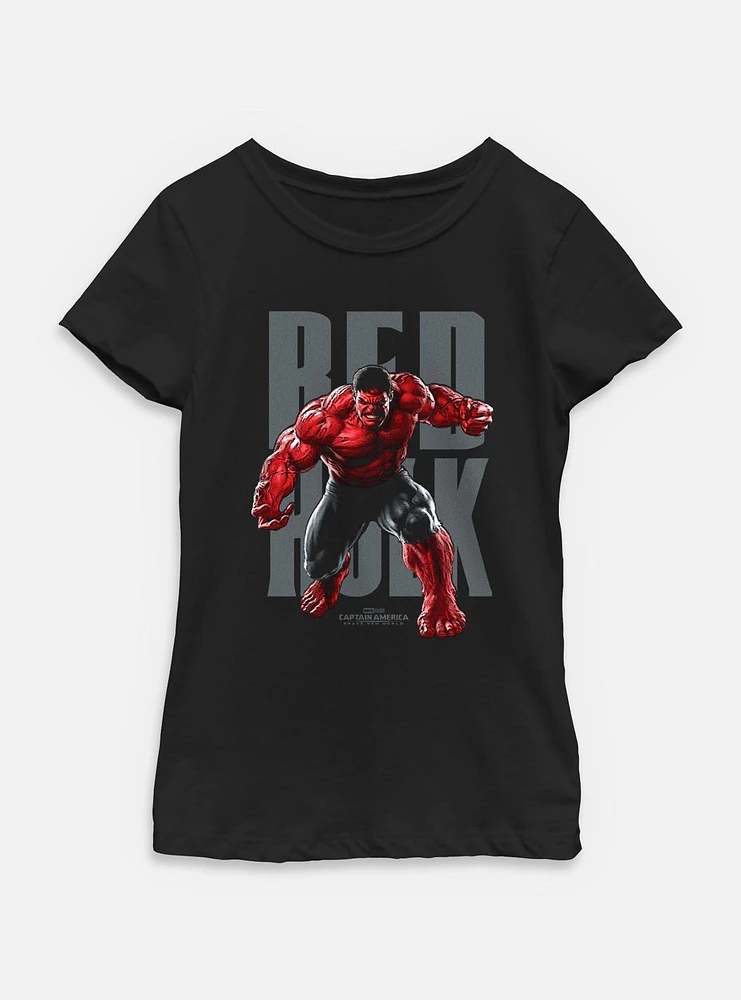 Captain America: Brave New World Red Hulk Portrait Youth Girls T-Shirt