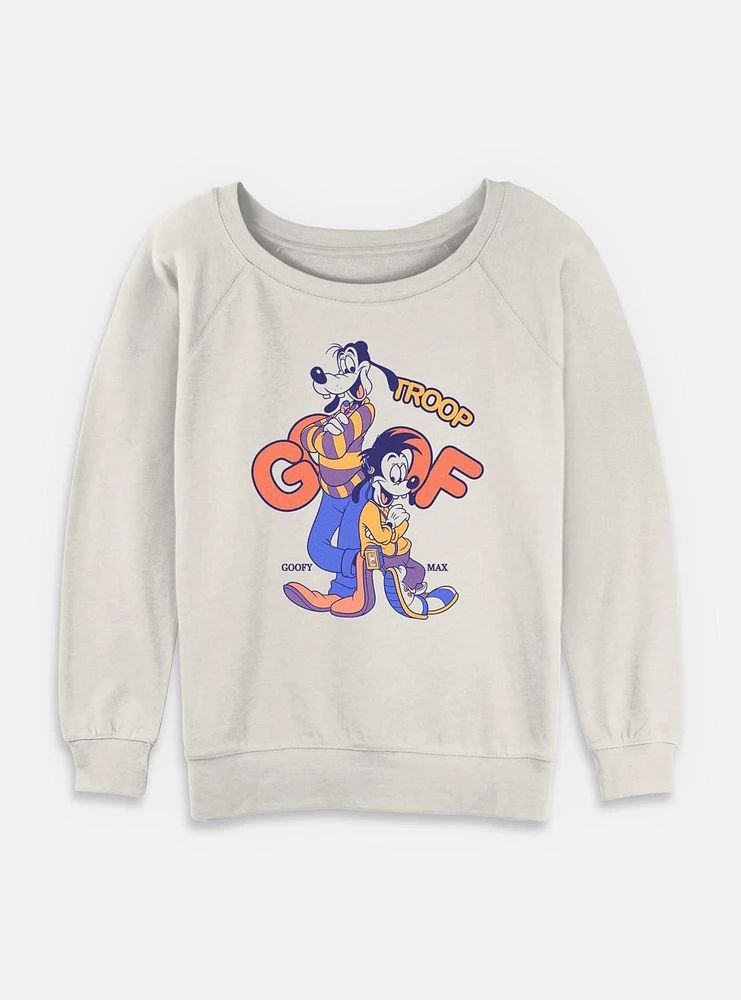 Disney Goofy Goof Troop Duo Womens Slouchy Sweatshirt