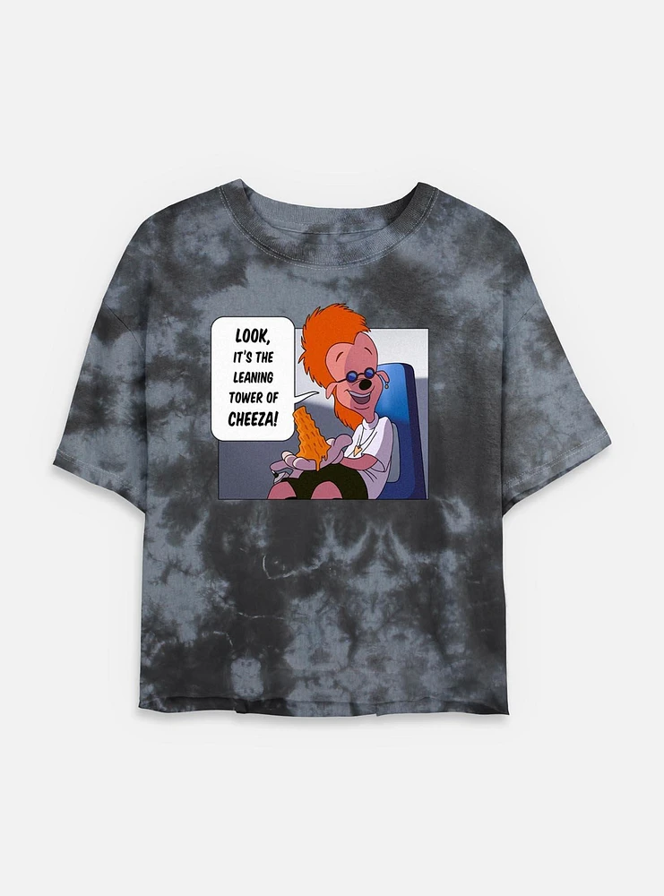 Disney Goofy Tower Of Cheeza Tie Dye Crop Womens T-Shirt