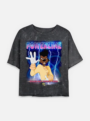 Disney Goofy Powerline Tour 96Mineral Wash Womens Crop T-Shirt