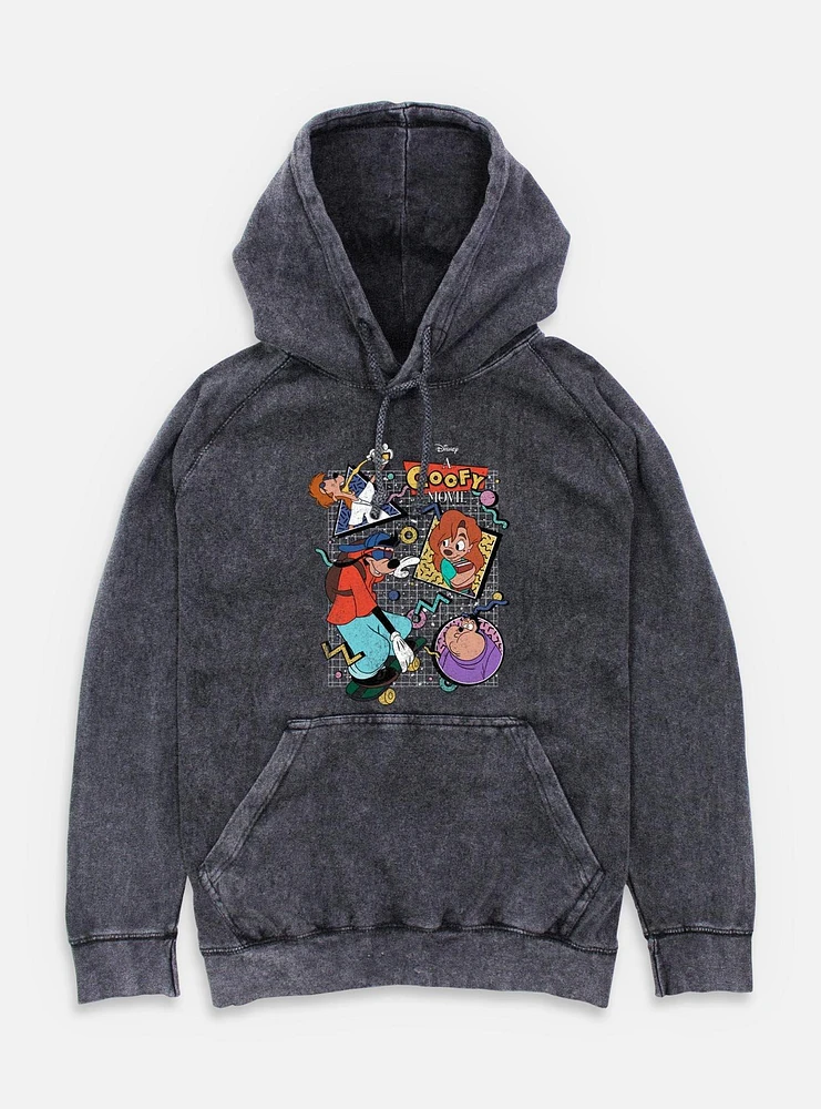Disney Goofy 90s Goof Collage Mineral Wash Hoodie