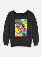 Disney Goofy Retro Group Poster Womens Slouchy Sweatshirt