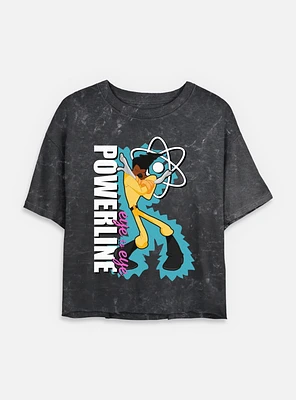 Disney Goofy Eye To Powerline Mineral Wash Womens Crop T-Shirt