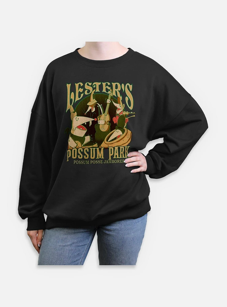 Disney Goofy Lesters Possum Park Womens Oversized Sweatshirt