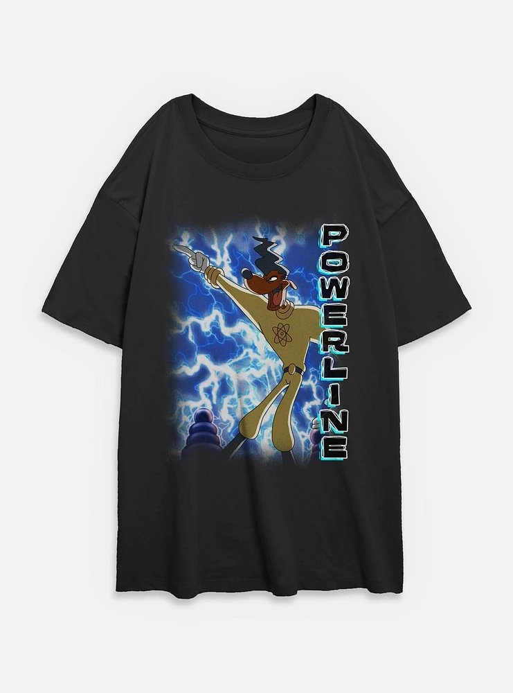 Disney Goofy This Is Power Womens Oversized T-Shirt
