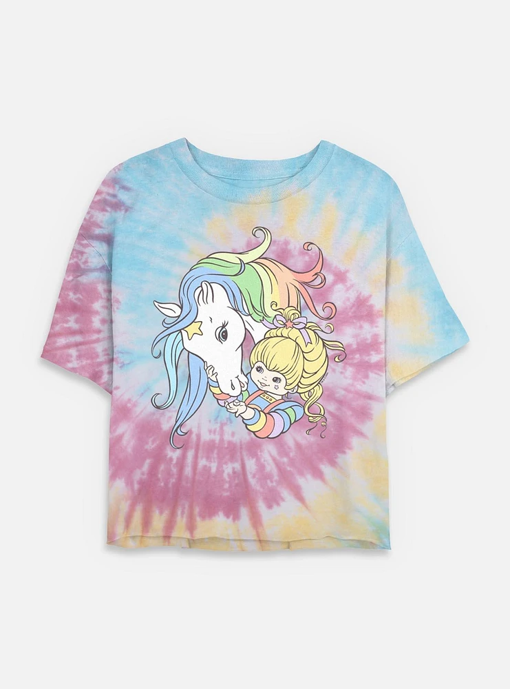Rainbow Brite Starlight Friends Tie Dye Crop Womens T-Shirt
