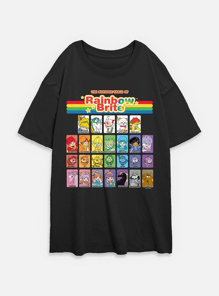 Rainbow Brite Table Of Color Womens Oversized T-Shirt