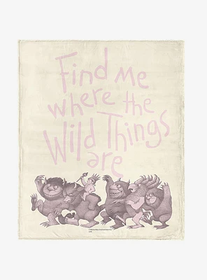 Where The Wild Things Are Find Me Pink 40x50" Silk Touch Throw Blanket