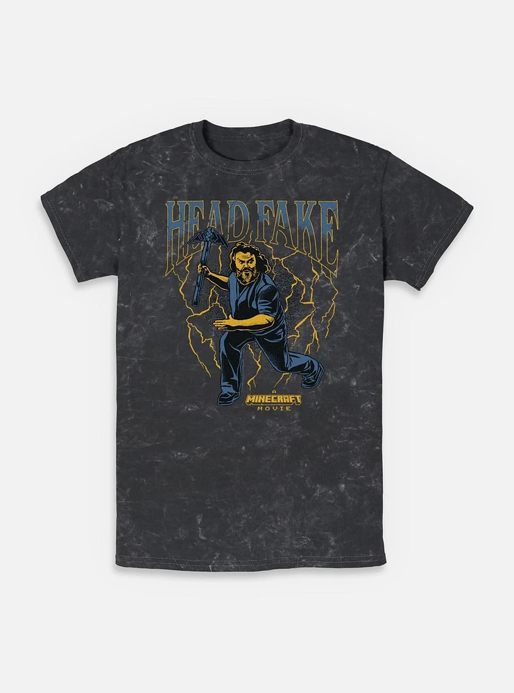 A Minecraft Movie Head Fake Mineral Wash T-Shirt