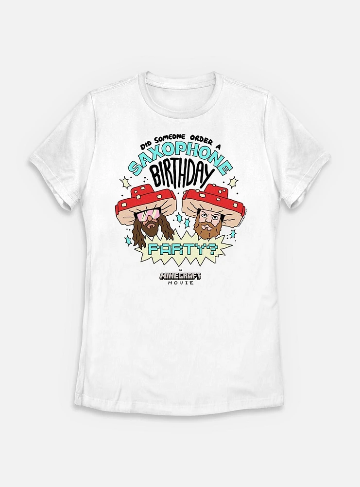 A Minecraft Movie Saxophone Birthday Womens T-Shirt