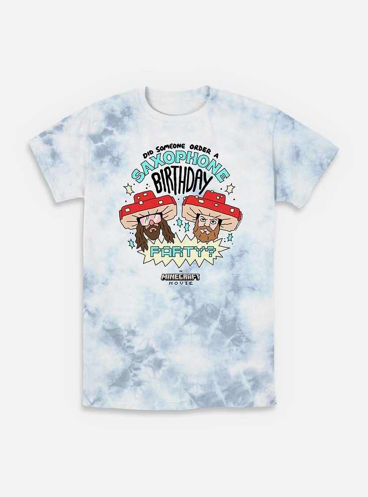 A Minecraft Movie Saxophone Birthday Tie-Dye T-Shirt