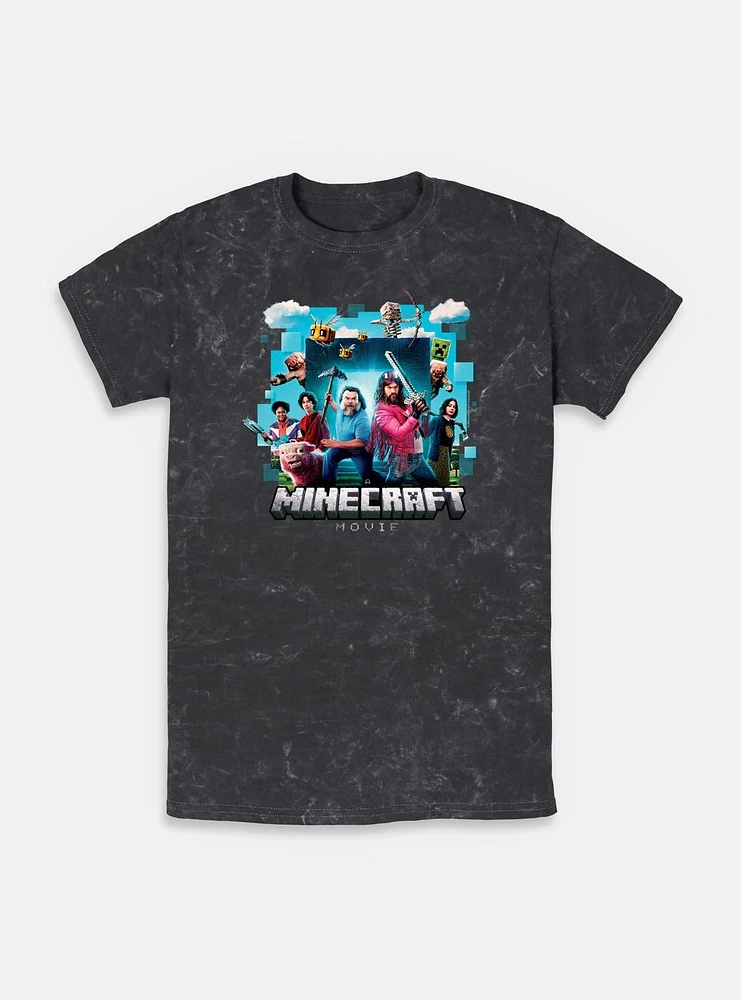 A Minecraft Movie Adventure Gang Mineral Wash T-Shirt