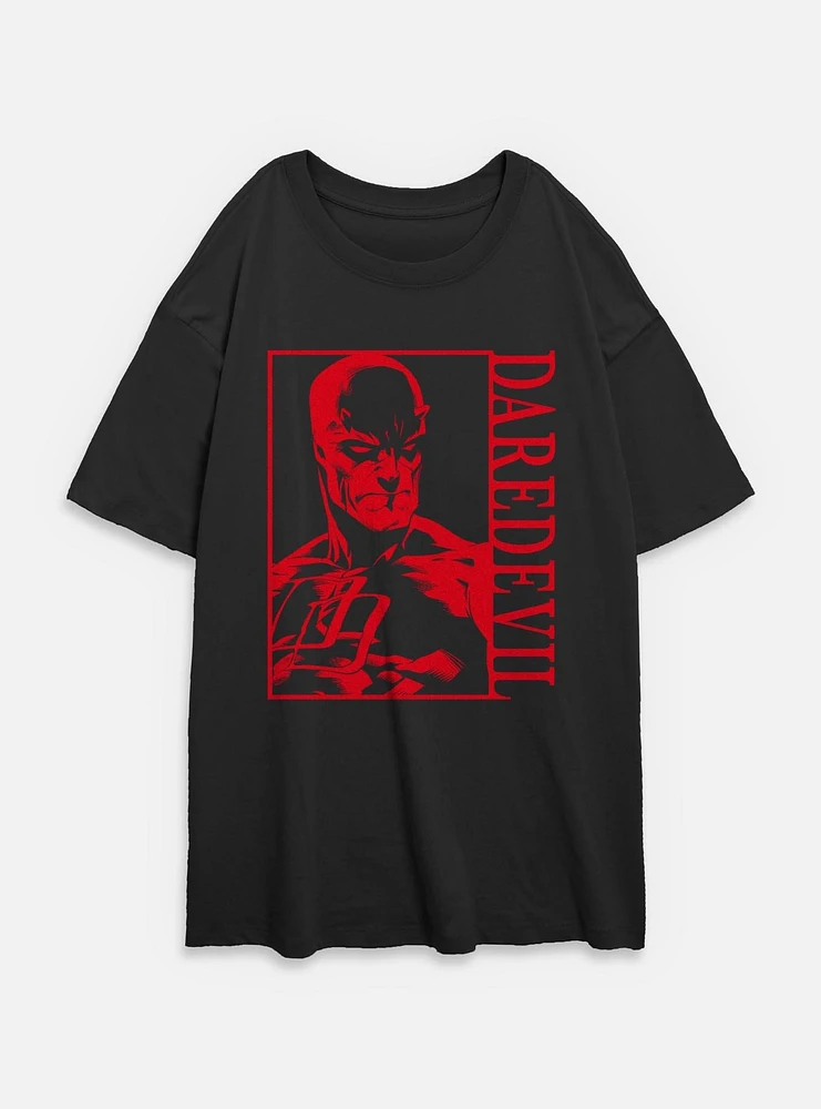 Marvel Daredevil Portrait Box Womens Oversized T-Shirt