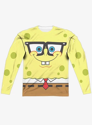 SpongeBob SquarePants Nerd Face Long Sleeve Sublimated T-Shirt
