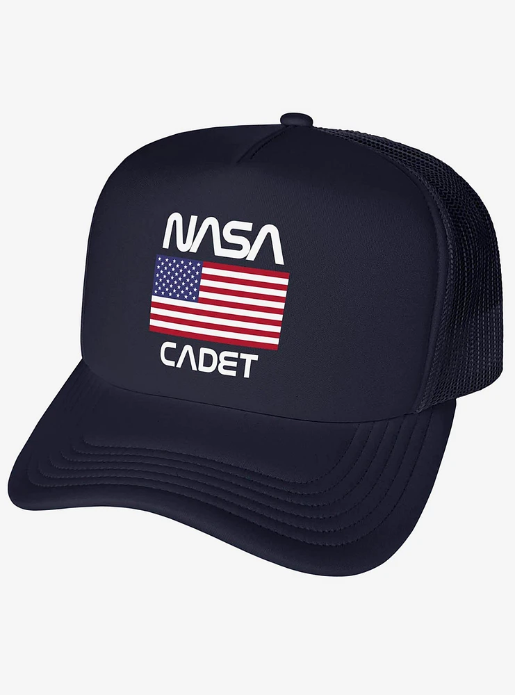 NASA Cadet American Flag Foam Trucker Hat