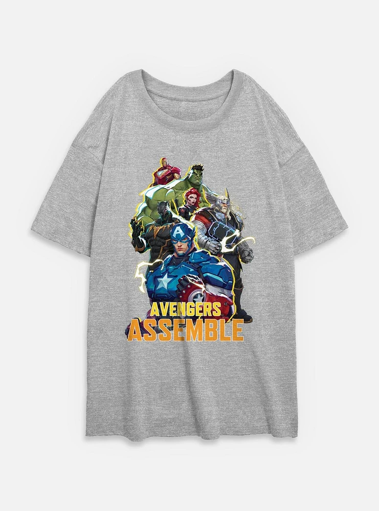 Marvel Rivals Avengers Assemble Womens Oversized T-Shirt