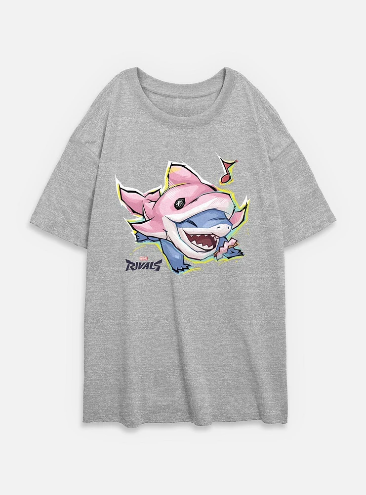 Marvel Rivals Happy Jeff The Landshark Womens Oversized T-Shirt