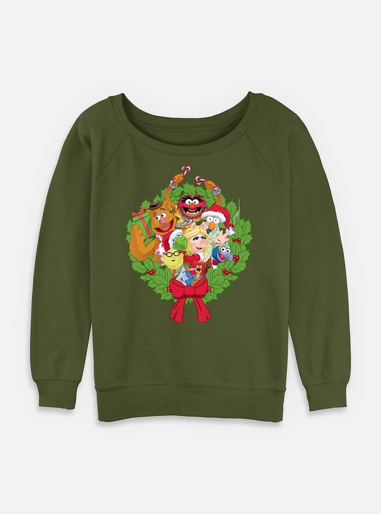 Disney The MuppetsDisney Muppets Christmas Wreath Womens Slouchy Sweatshirt
