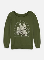 Disney Pirates of the Caribbean Vintage Black Pearl Womens Slouchy Sweatshirt
