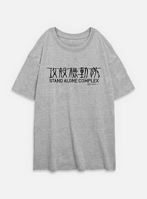 Ghost the Shell Stand Alone Complex Logo Womens Oversized T-Shirt
